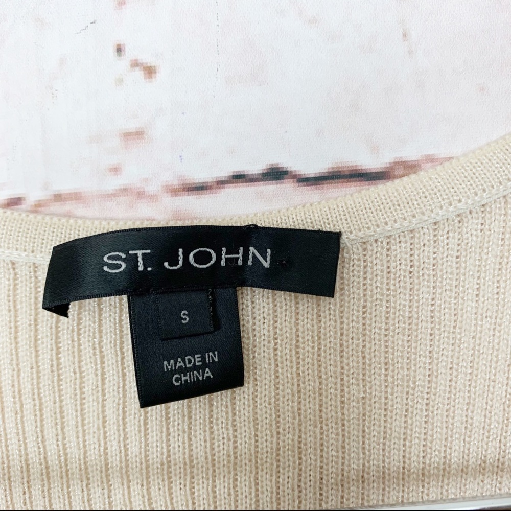 St. John Tan Sleeveless Top Size Small - Picture 3 of 5